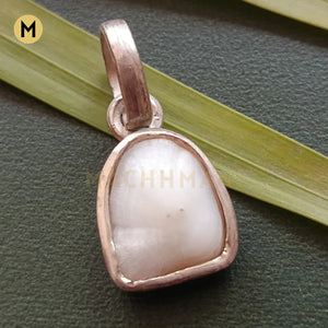 White Machmani Stone in Silver Pendant